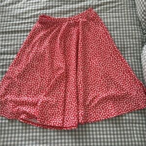 Roolee Red and White Floral Skirt
